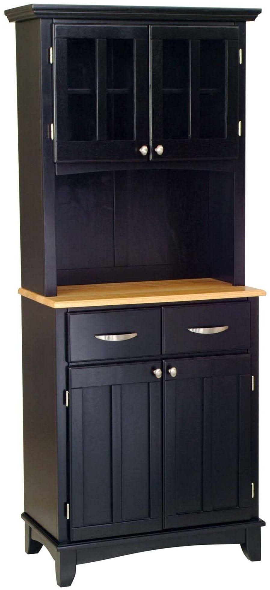 Black Wood Top Buffet with Hutch D57323