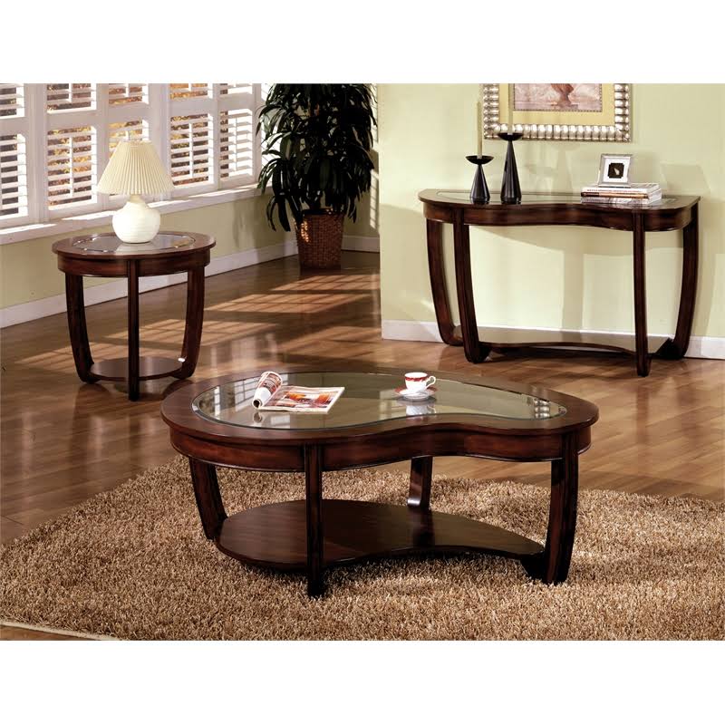Dark Cherry Curved Console Table B53012