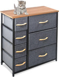 Grey Fabric Storage Tower Dresser Organizer Q72043