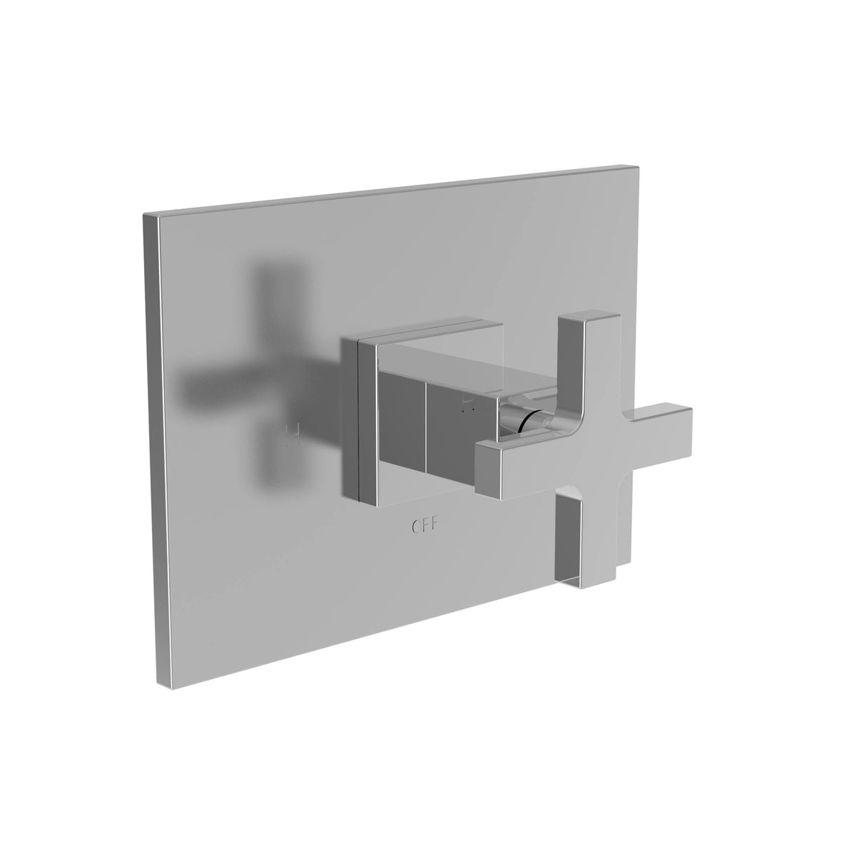 Weathered Copper Shower Trim Plate with Cross Handle J314763
