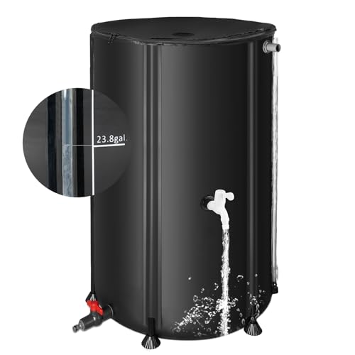 Portable Water Storage Tank Rain Barrel with Filter and Overflow Kit I6389