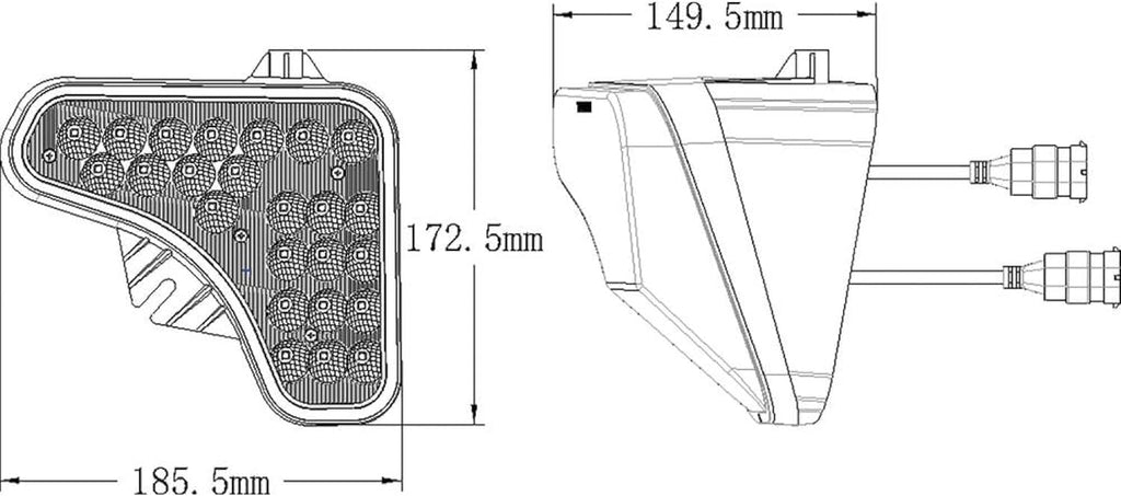 12V Right LED Headlight Flood/Spot Combo Off-Road Light R165