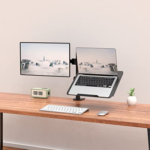 Extra Tall Single Monitor Desk Mount with Tray, Black O926424