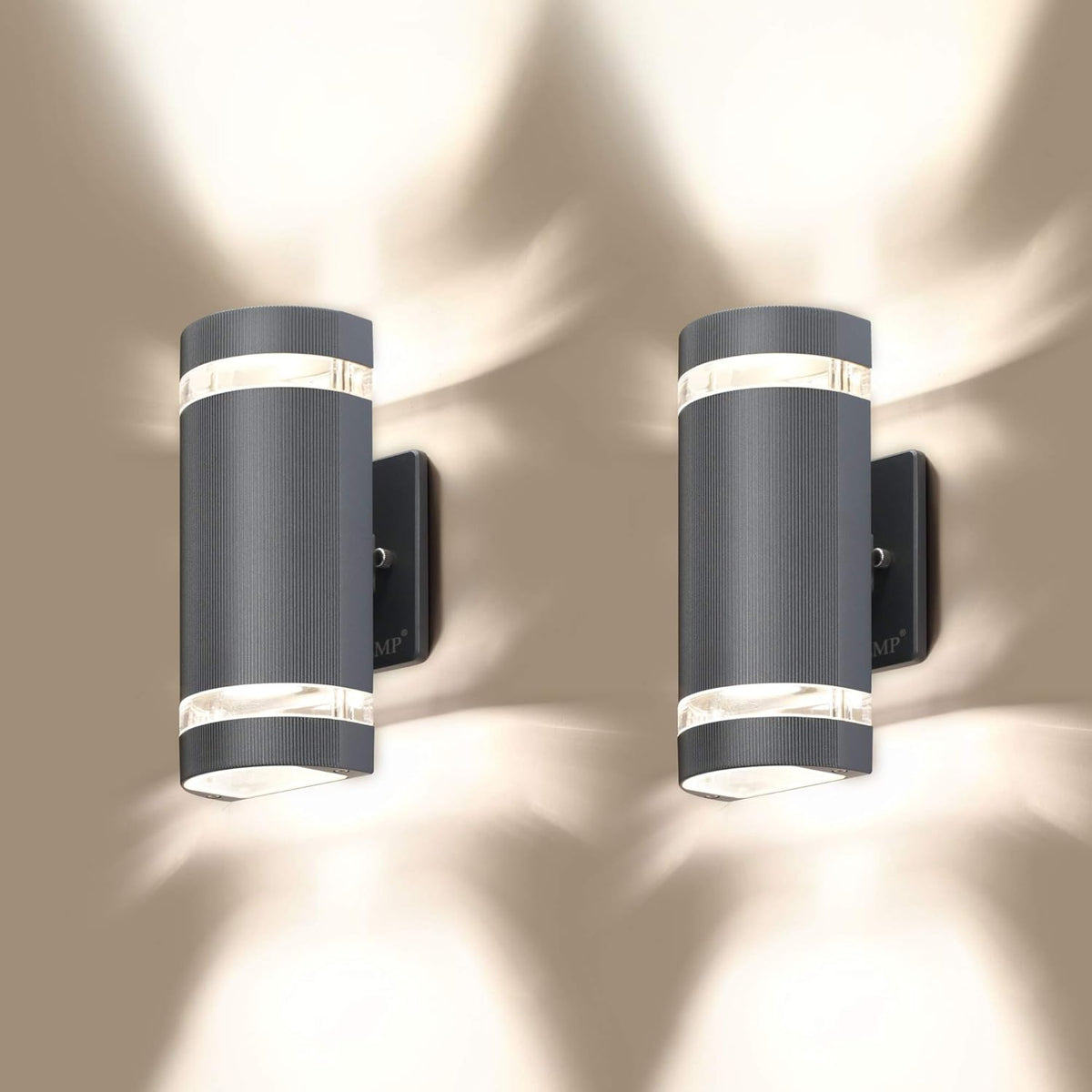 2 Pack Semi Cylinder Up and Down Lights Aluminum Waterproof Outdoor Wall Lamps U960
