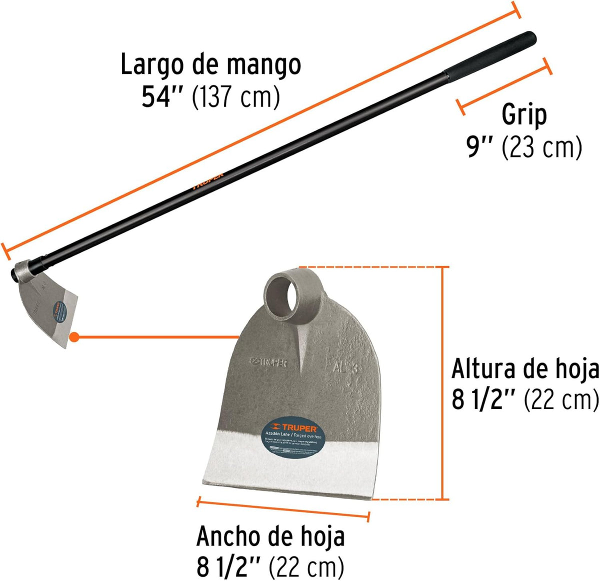 2 Lb High Carbon Steel Forged Garden Hoe M857