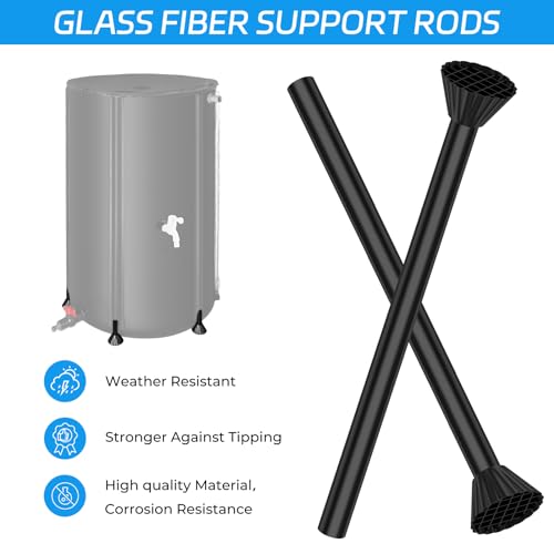 Portable Water Storage Tank Rain Barrel with Filter and Overflow Kit I6389