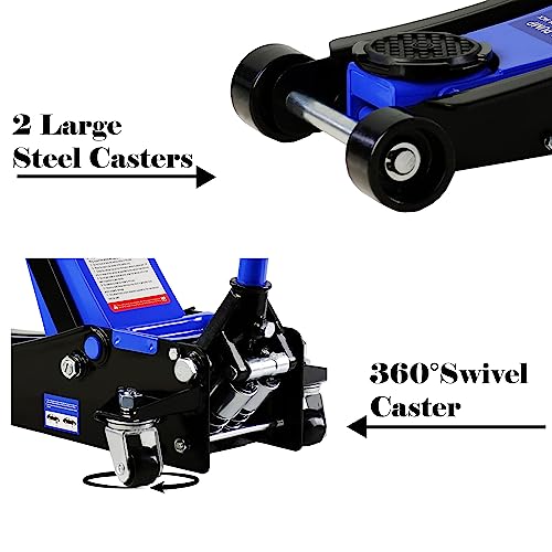 Blue Steel Low Profile Hydraulic Floor Jack, 2 Ton Capacity P11875