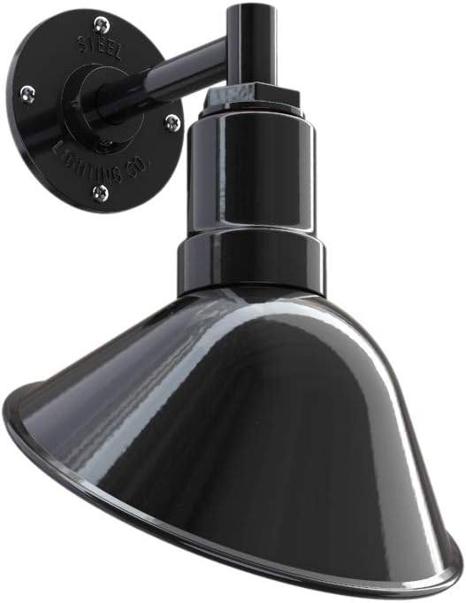 9 inch Dome 11 inch Straight Arm Matte Black Sign Light Z414