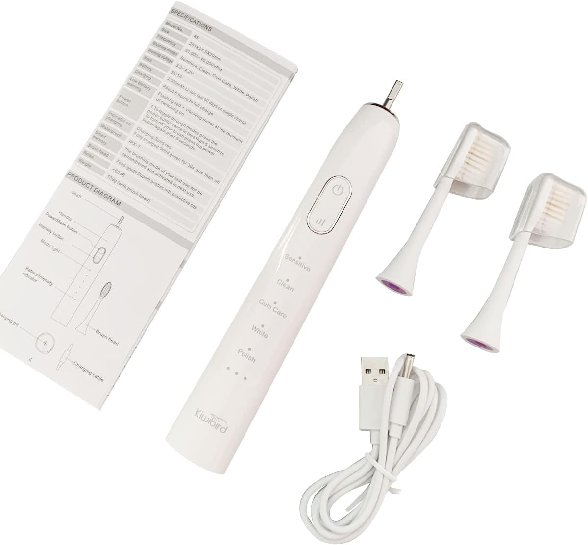 Waterproof Sonic Electric Toothbrush Pack of 2 U257065