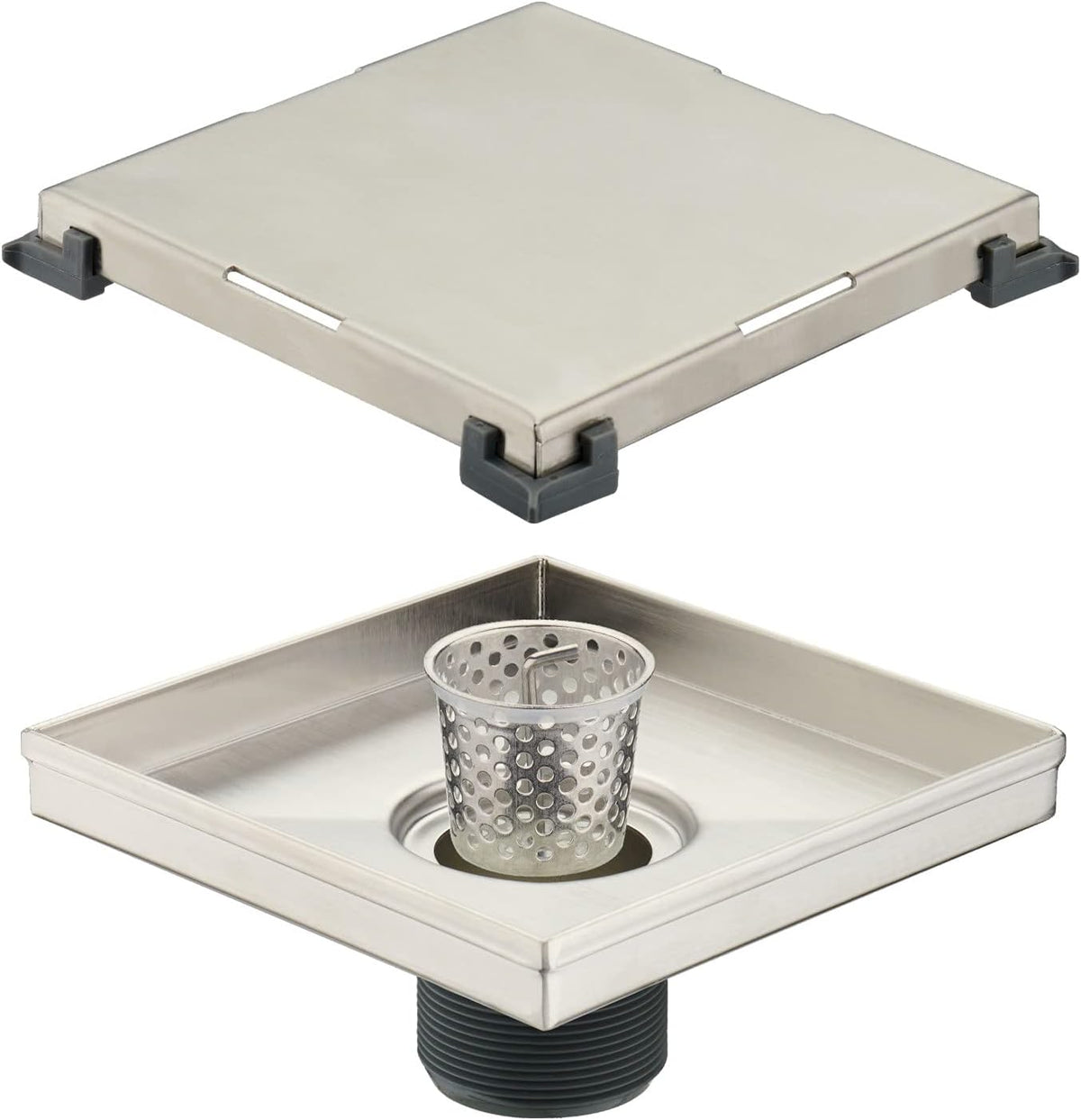 6 inch Stainless Steel Square Shower Drain with Tile Insert X55071