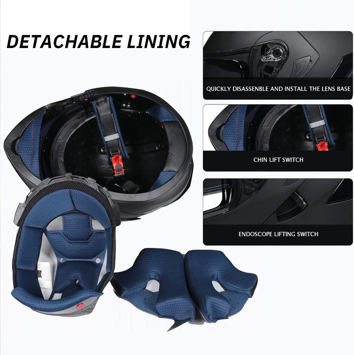 Full Face Flip Up Modular Dual Visor Motorcycle Helmet T452