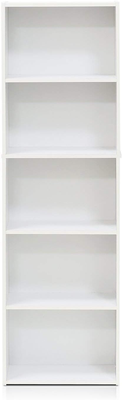 White 2 Pack 5-Tier Open Shelf Bookcase E80062