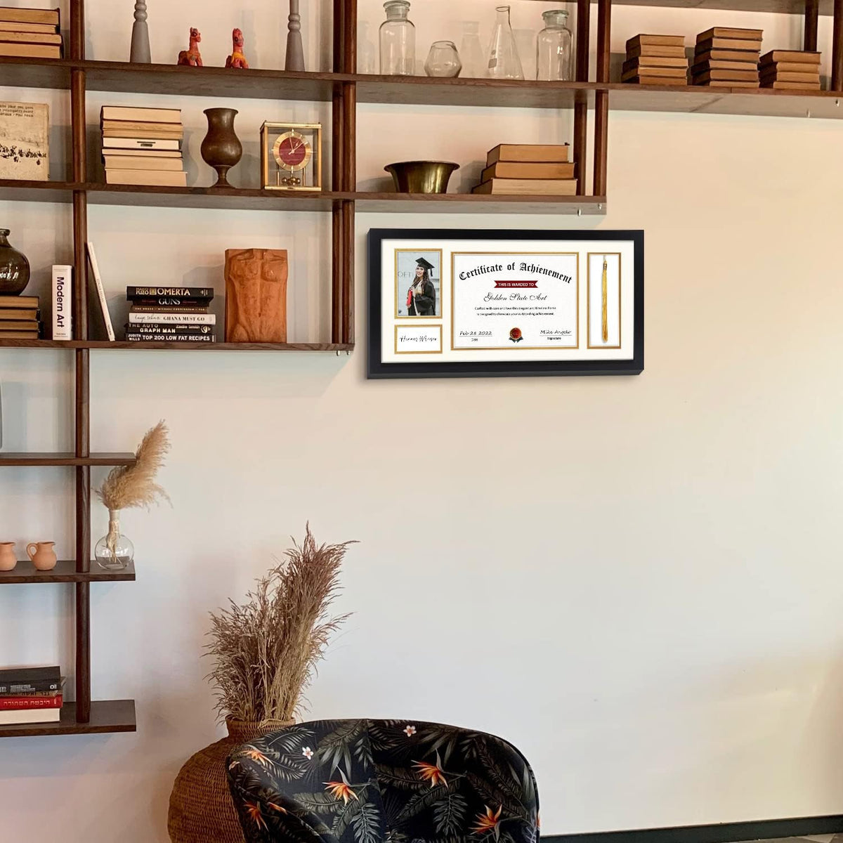11x22 Certificate Frame with Tassel Holder & Real Glass V2704