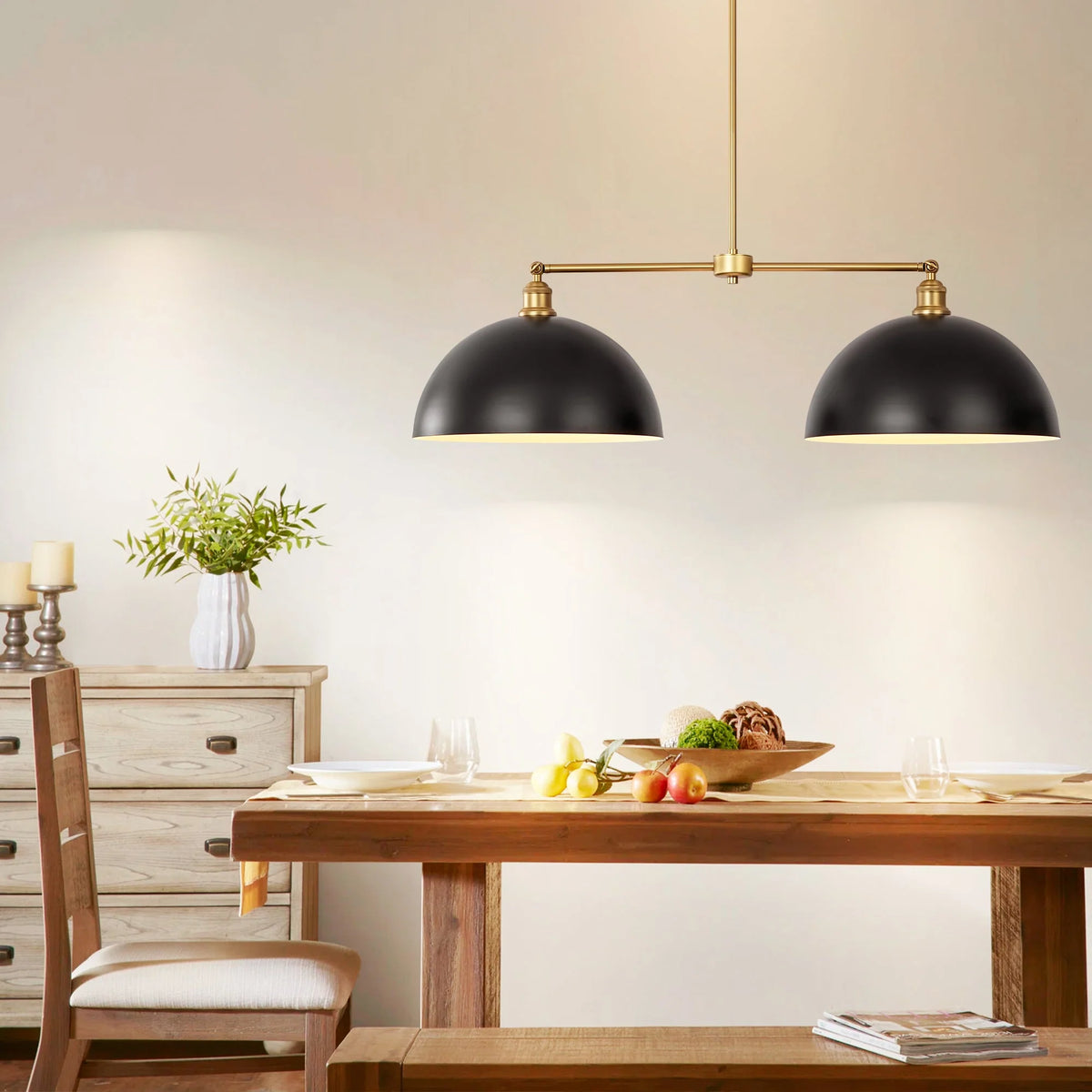 2-Light Linear Dome Industrial Pendant Z830