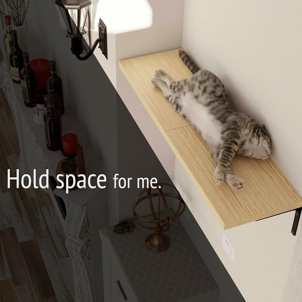 Cat Shelf Wall Furniture, 45-lb-tested-capacity, 16.75 x 10 x 1 in Wood Cat Tree, 1 pc. Z793243