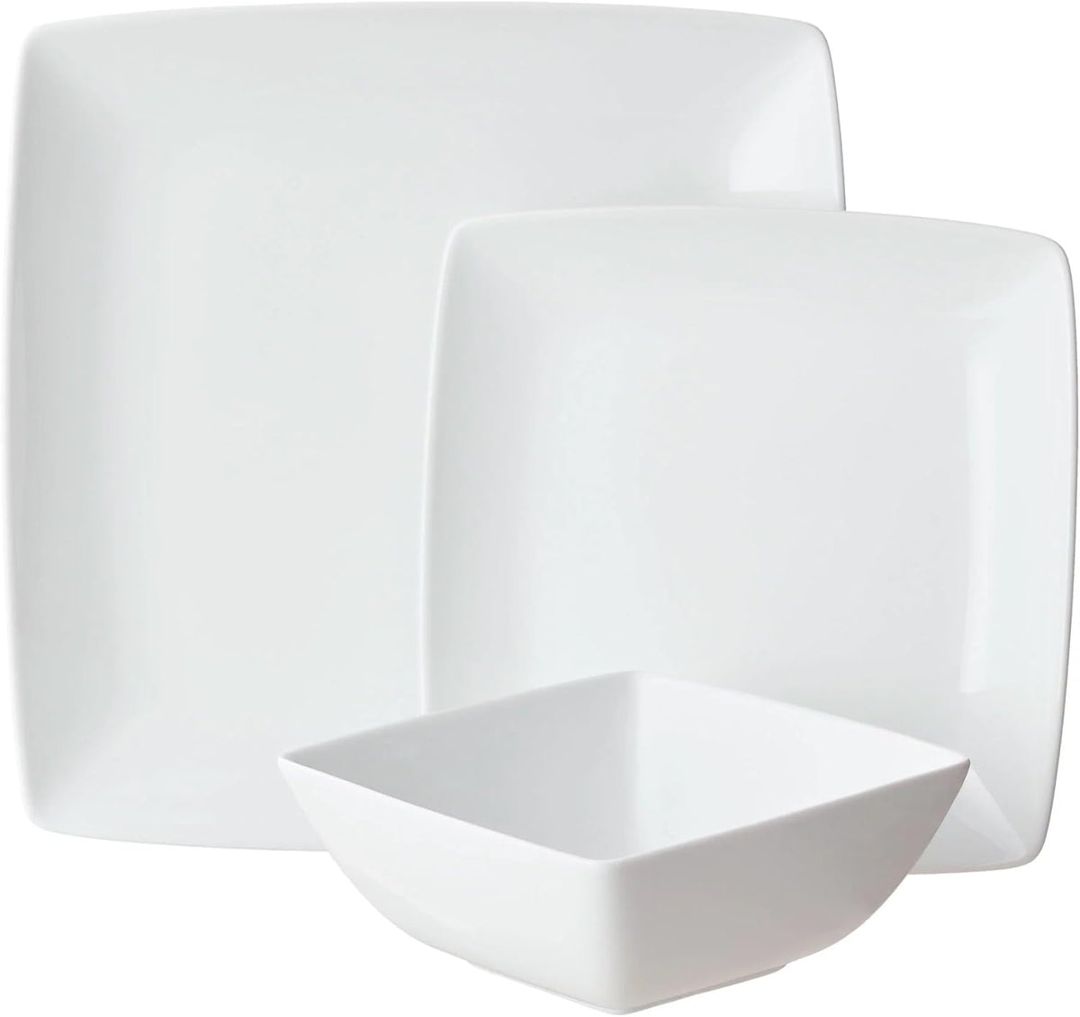 White Square Porcelain 12-Piece Dinnerware Set A923