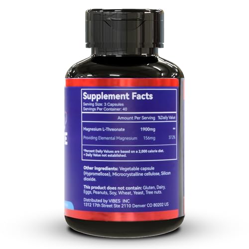 Magnesium L-Threonate Capsules, 1900mg, 120 Veg Capsules F7674