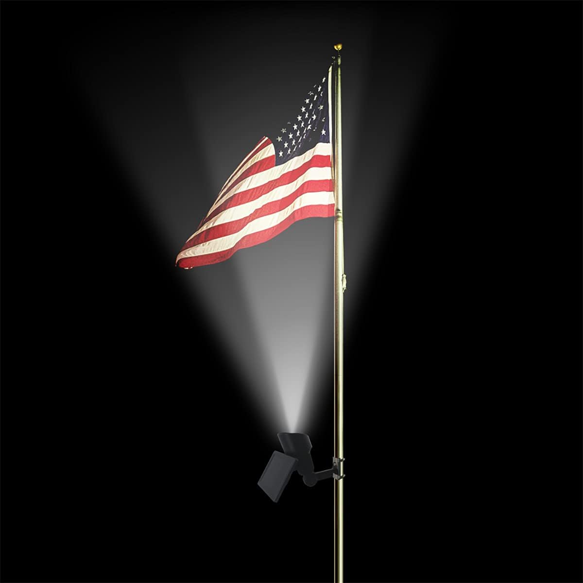 Solar Flag Pole Light, 5 LEDs, Adjustable Metal Clamps, Waterproof, 2 In 1 Solar Powered C920