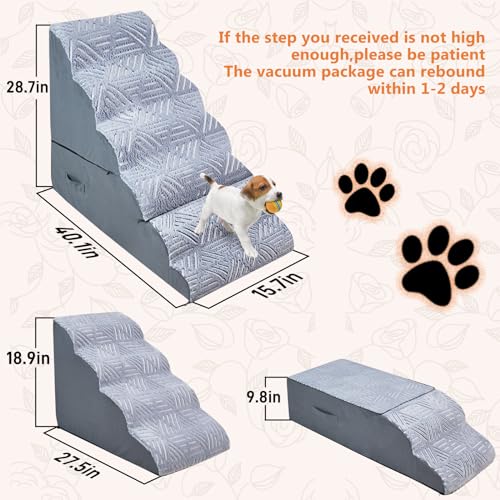 Black Non-Slip Foam Dog Stairs I54320