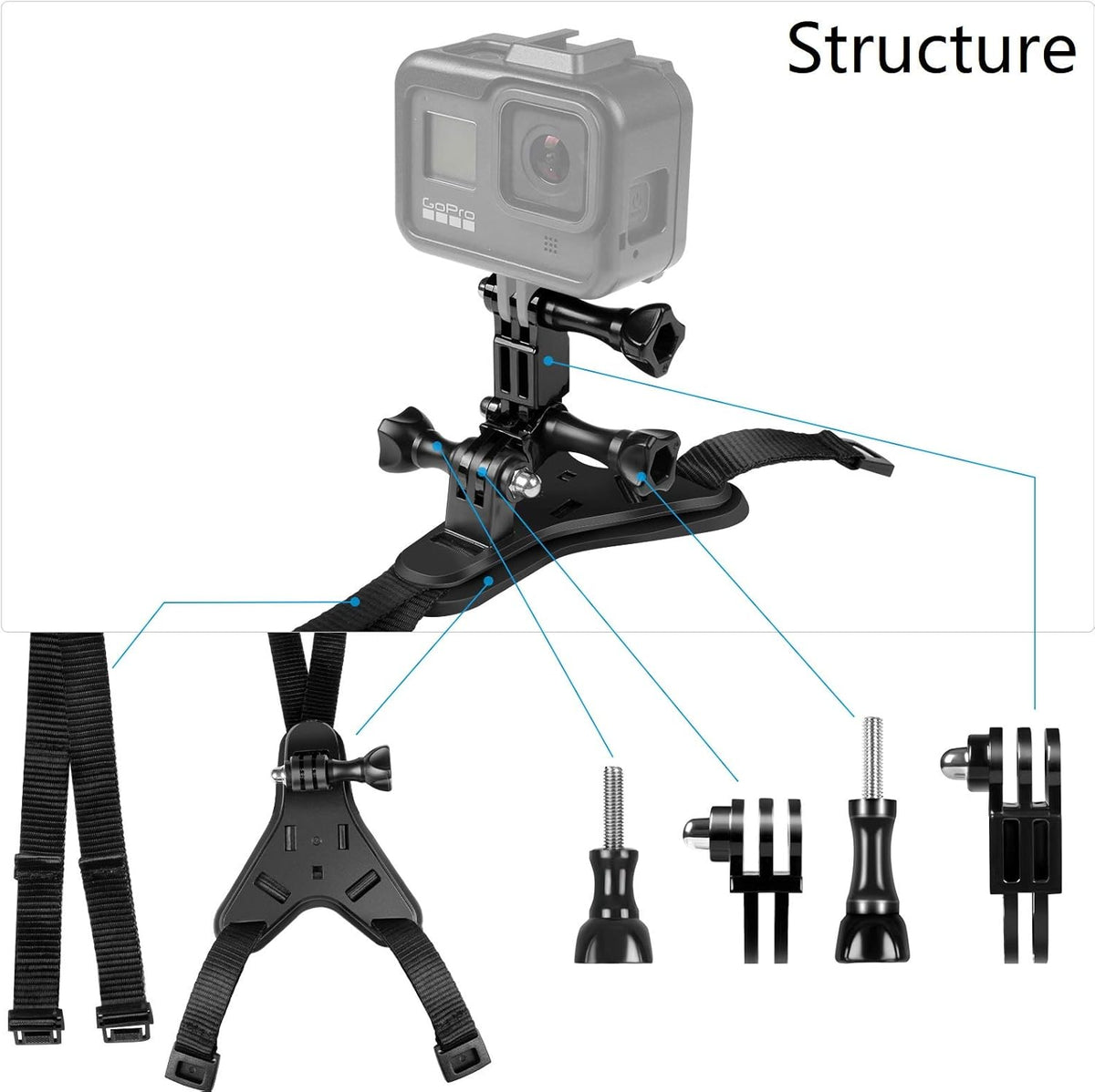 Motorcycle Helmet Chin Strap Mount for GoPro Hero Action Camera B14755