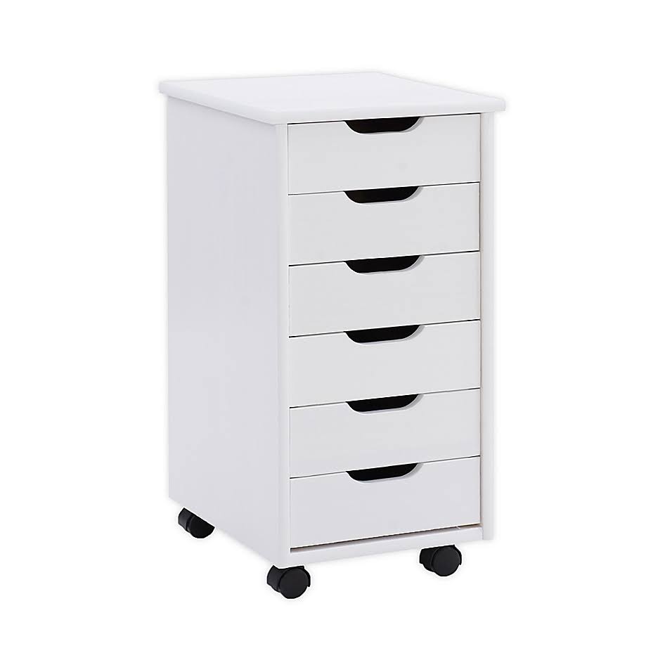 White 6 Drawer Rolling Storage Cart O625861