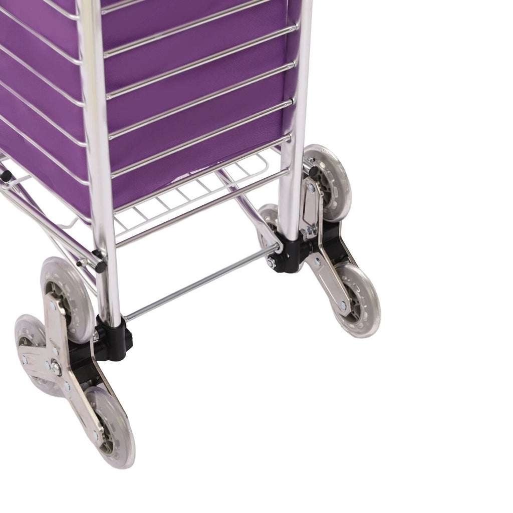 35L Folding Shopping Cart Grocery Trolley Handcart with Bag C47409