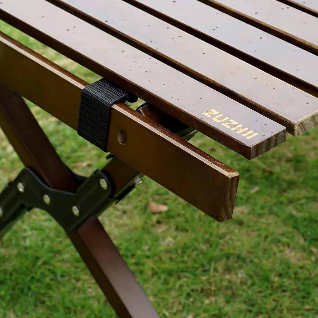 3ft Low Height Portable Folding Wooden Camping Table with Carry Bag P164