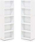 White 2 Pack 5-Tier Open Shelf Bookcase E80062