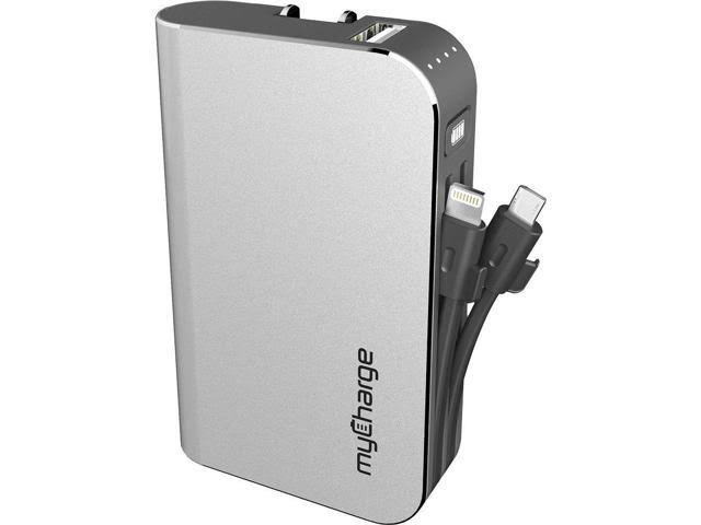 6700 mAh Portable Charger Power Bank with Foldable Plug and Built in Cables H776
