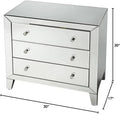 3-Drawer Glass Accent Chest Y265