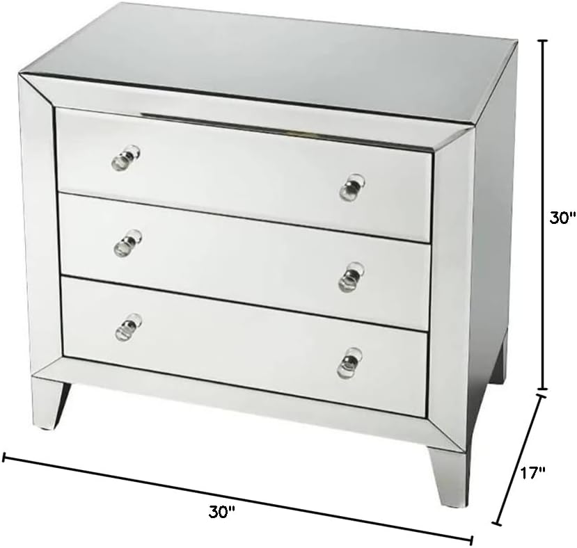 3-Drawer Glass Accent Chest Y265