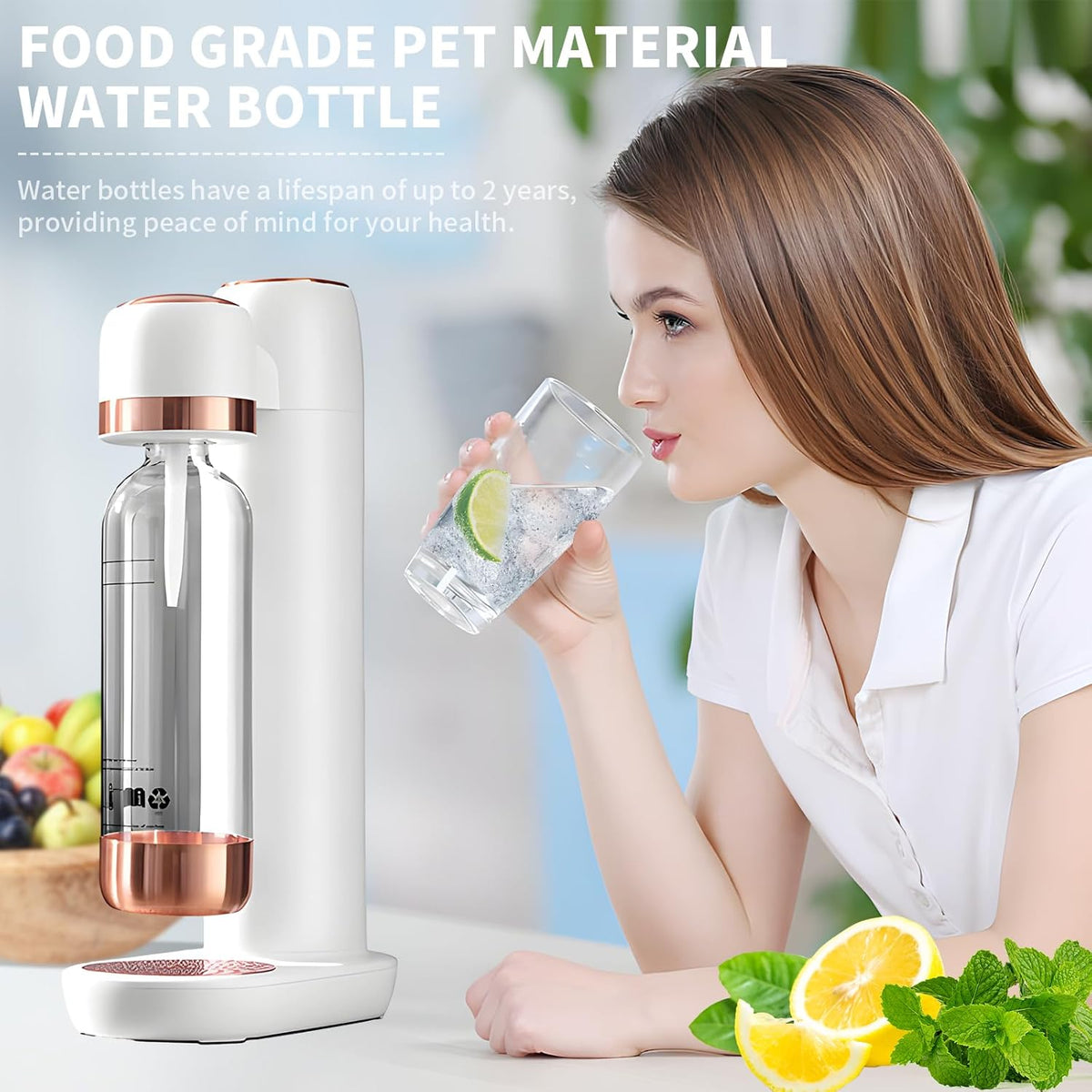 Sparkling Water Maker Soda Maker Machine with 1L PET Bottle A554465