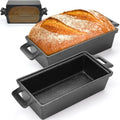 2 Piece 10 x 5 Inches Cast Iron Bread Pan with Lid Loaf Pans Set D76117