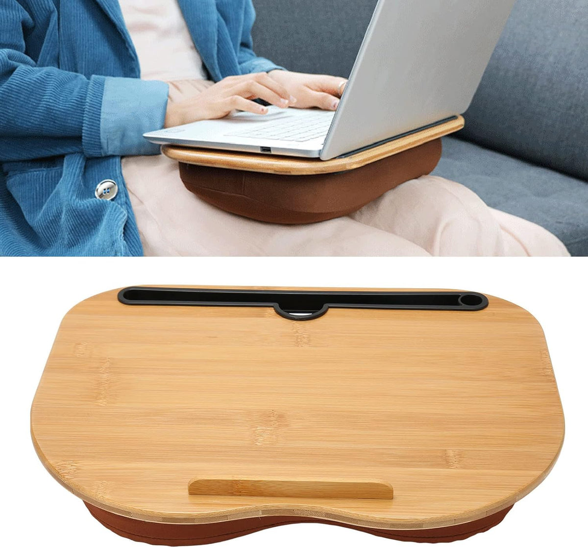 Bamboo Laptop Desk with Anti Slip Strip P643785