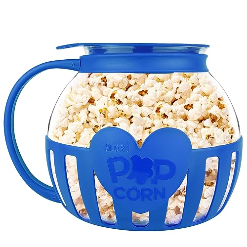 Red 3 Quart Borosilicate Glass Microwave Popcorn Popper A201