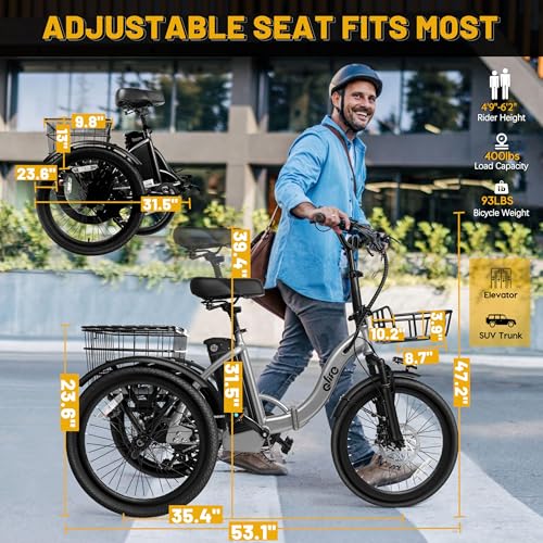 Peak 750W Brushless Motor Folding Trike Ebike with 468Wh Removable Battery Z4142