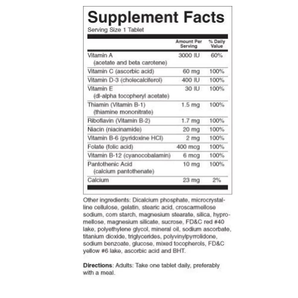 Multivitamin Tablets 100 Each - Pack of 6 O7405