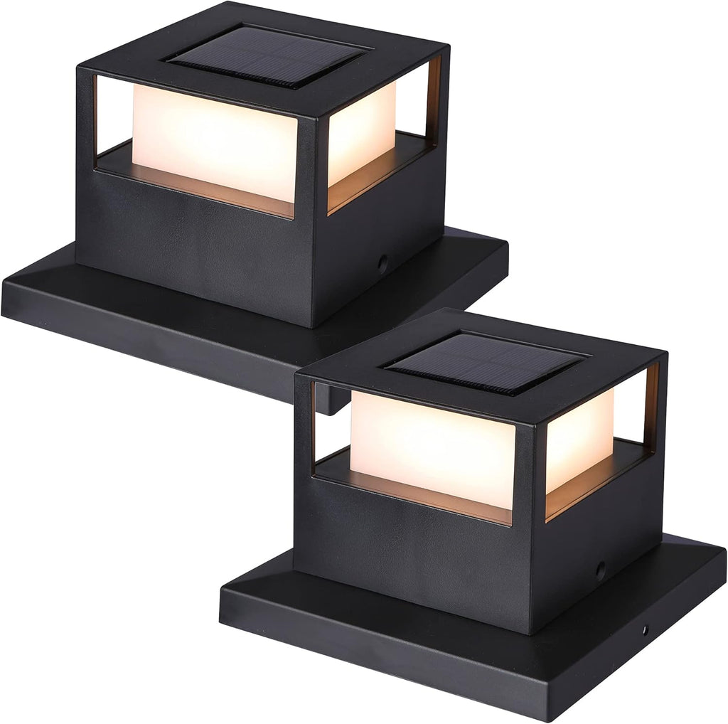 4 Pack Solar Post Lights, 20 Lumen Warm White LED, Fits 4x4, 5x5 or 6x6 Wooden Posts W843784