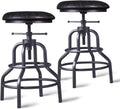Adjustable Swivel Metal Bar Stool Set of 2 W4507