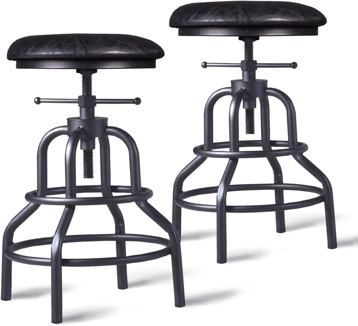 Adjustable Swivel Metal Bar Stool Set of 2 W4507