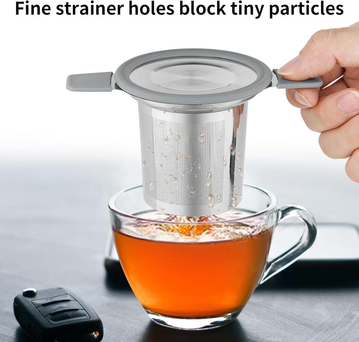 Stainless Steel Extra Fine Mesh Tea Infuser Strainer with Double Handles G247193
