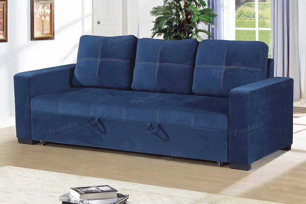 Blue Fabric Sofa Bed V7486