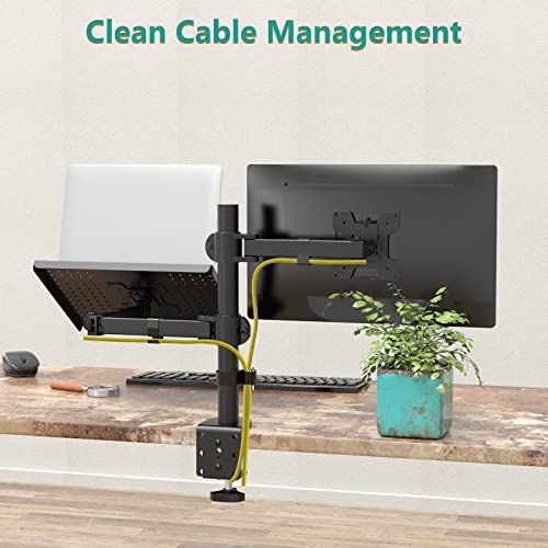 Extra Tall Single Monitor Desk Mount with Tray, Black O926424