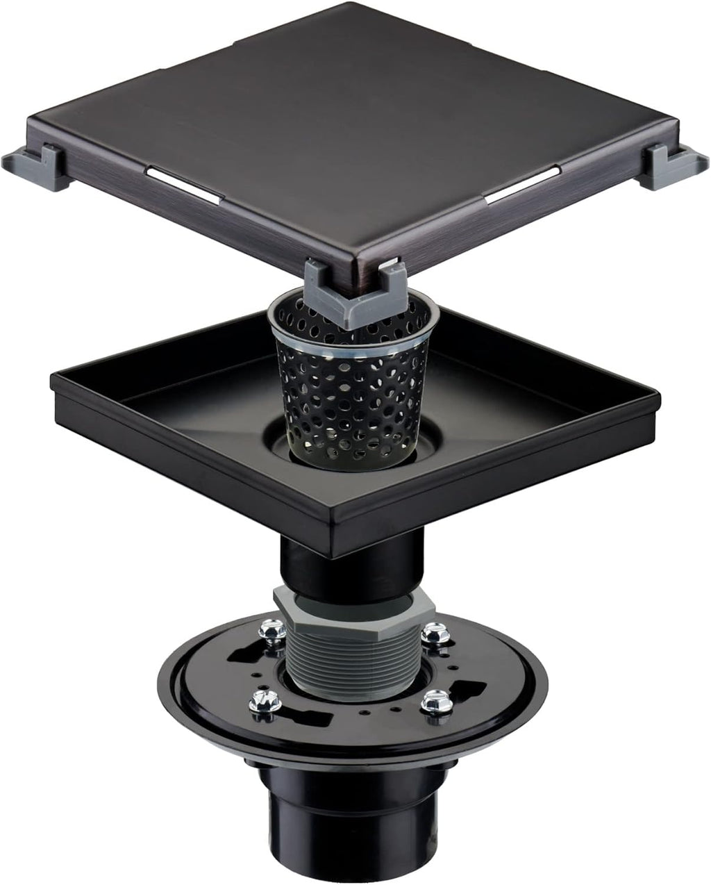 6 inch Stainless Steel Square Shower Drain with Tile Insert X55071