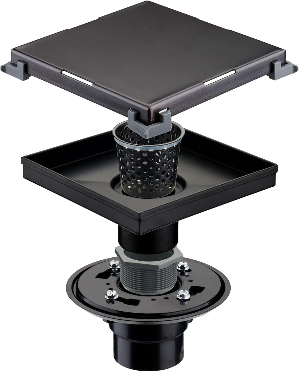 6 inch Stainless Steel Square Shower Drain with Tile Insert X55071