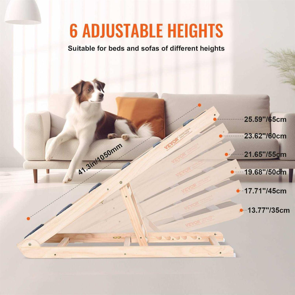 Folding Adjustable Dog Ramp for Bed J450