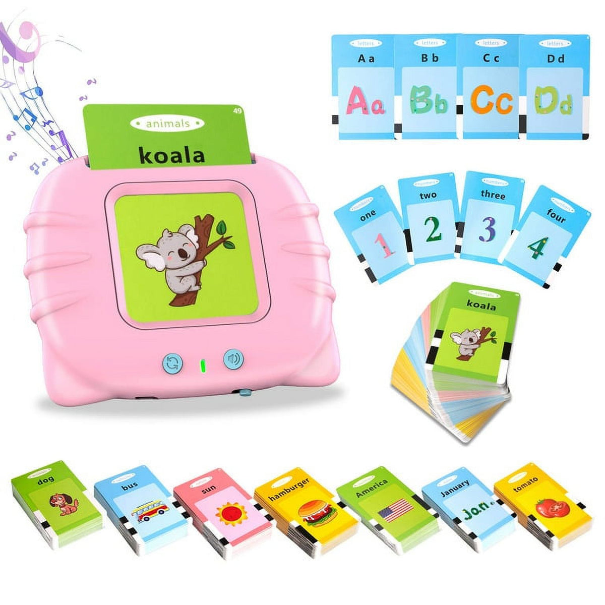 Pink Talking Flash Cards Toddler Toys P878
