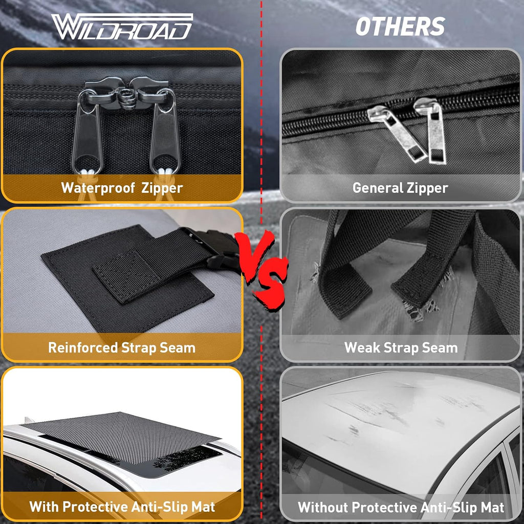 21 Cubic Feet Waterproof Soft-Shell Rooftop Cargo Carrier Bag L5497