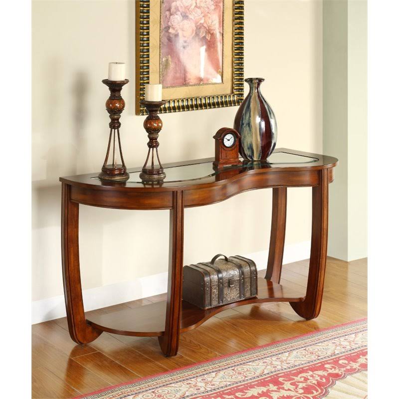 Dark Cherry Curved Console Table B53012