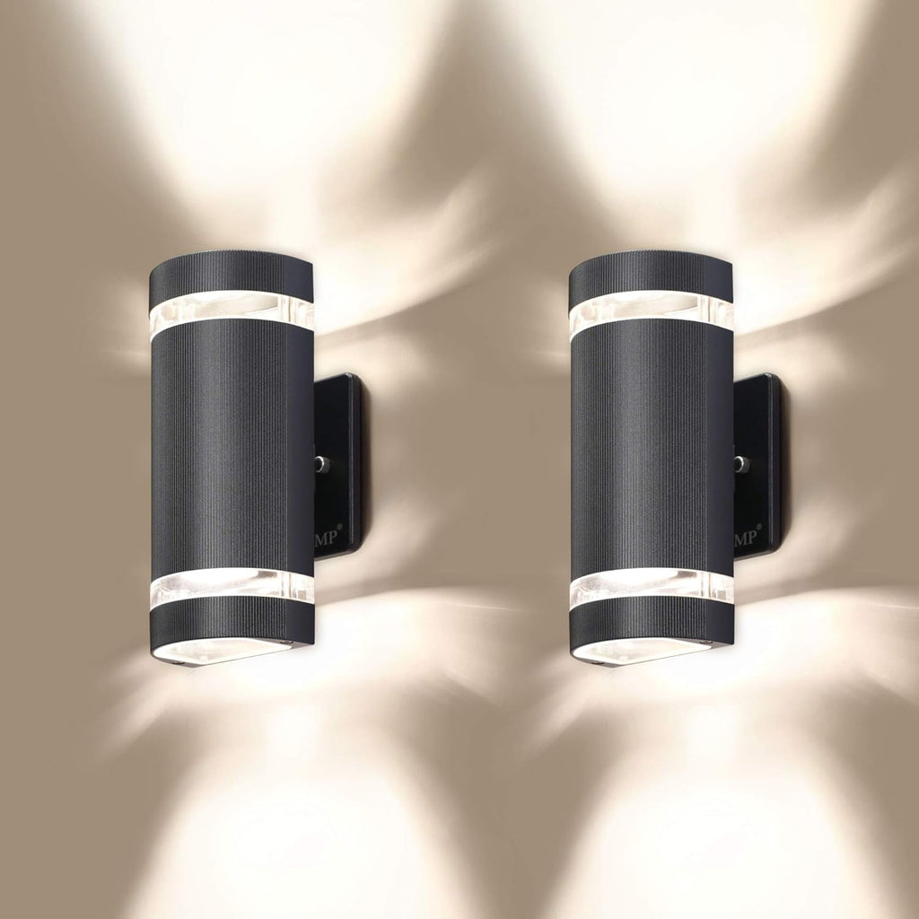2 Pack Semi Cylinder Up and Down Lights Aluminum Waterproof Outdoor Wall Lamps U960